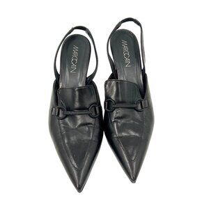 Marc Cain Leather Ponty Toe Kitten Heel Slingback Shoes